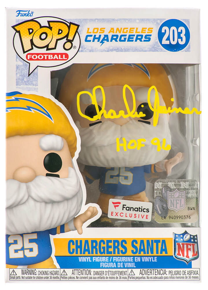 Charlie Joiner Signed Los Angeles Chargers 'SANTA' Funko Pop Doll #203 w/HOF'96