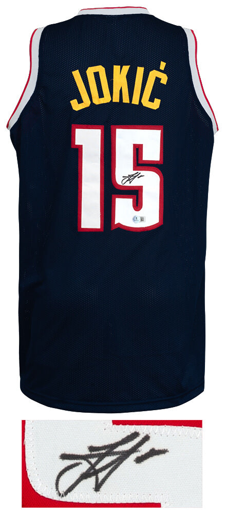 Nikola Jokic Signed Navy Custom Basketball Jersey - (JSA)