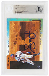 Andruw Jones Signed Atlanta Braves 1997 SP Foil Rookie Baseball Card #1 - (Beckett Encapsulated)