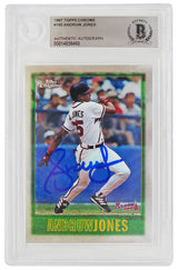 Andruw Jones Signed Atlanta Braves 1997 Topps Chrome Rookie Baseball Card #160 - (Beckett Encapsulated)