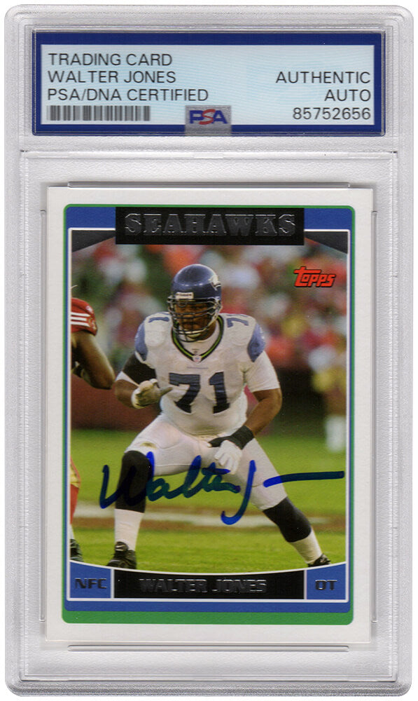 Walter Jones Signed Seattle Seahawks 2006 Topps Football Card #15 - (PSA Encapsulated)