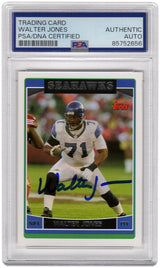 Walter Jones Signed Seattle Seahawks 2006 Topps Football Card #15 - (PSA Encapsulated)