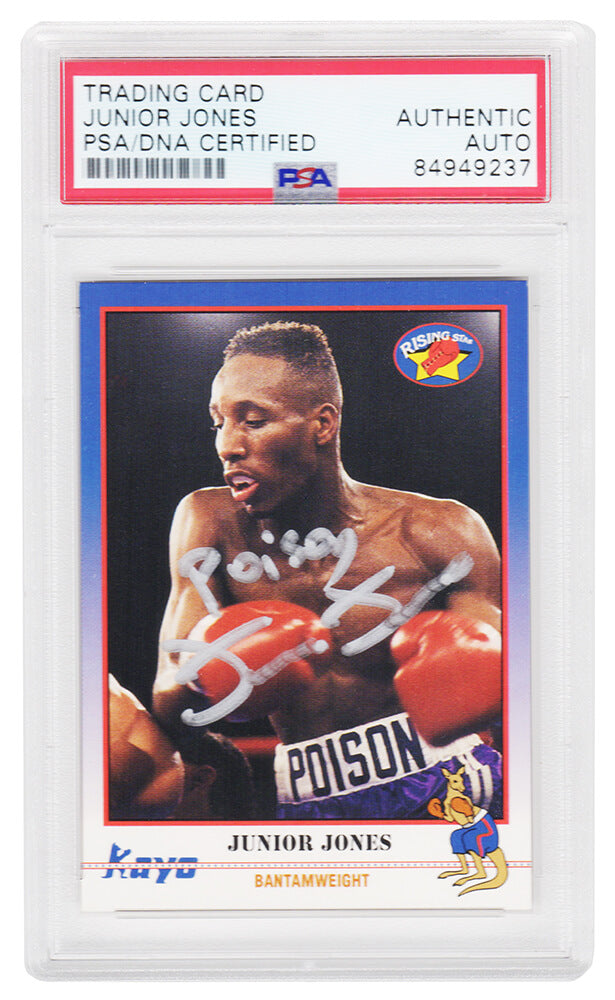 Junior Jones Signed 1991 Kayo Boxing Trading Card #231 w/Poison - (PSA Encapsulated)