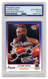 Junior Jones Signed 1991 Kayo Boxing Card #231 w/Poison - (PSA Encapsulated)