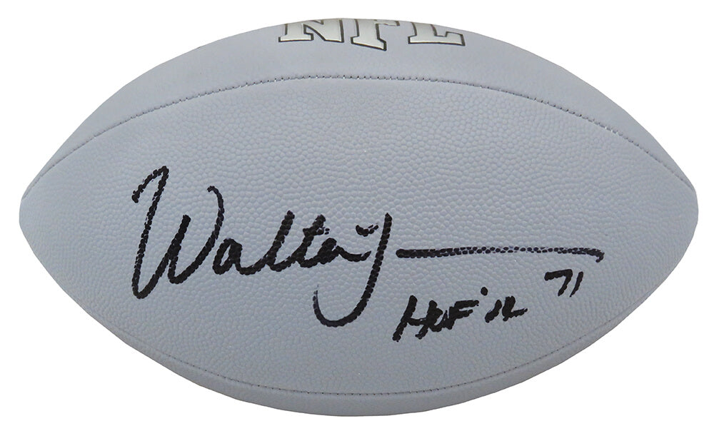 Walter Jones Signed Wilson MVP Silver Full Size NFL Football w/HOF'14