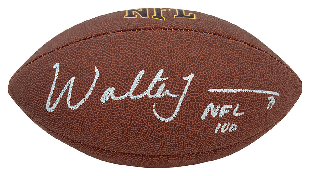 Walter Jones Signed Wilson Super Grip Full Size NFL Football w/NFL 100