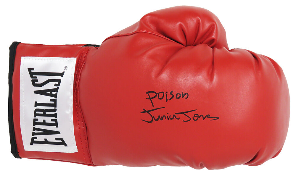 Junior Jones Signed Everlast Red Boxing Glove w/Poison