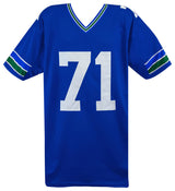 Walter Jones Signed Blue Throwback Custom Football Jersey w/HOF'14