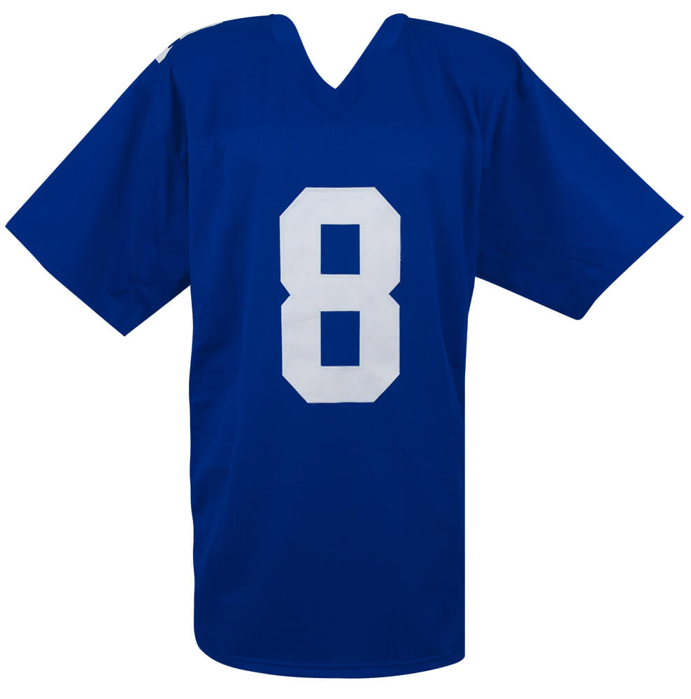 Daniel Jones Signed Blue Custom Football Jersey - (Beckett)