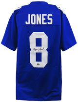 Daniel Jones Signed Blue Custom Football Jersey - (Beckett)