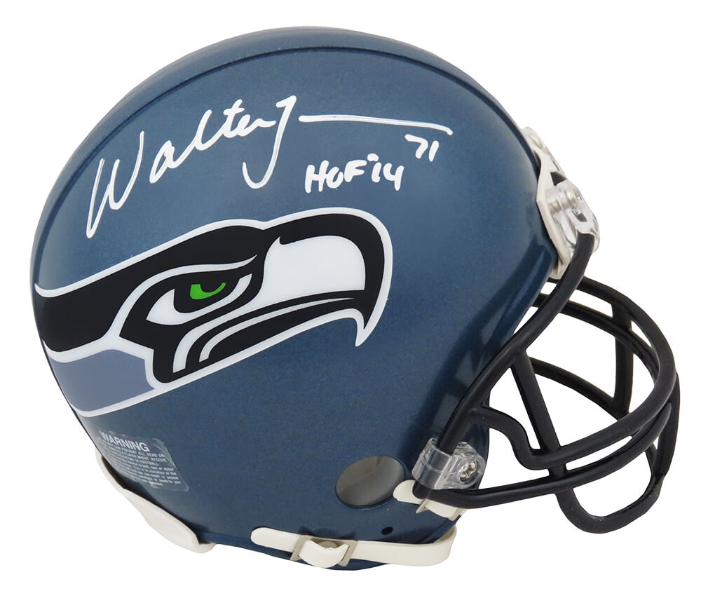 Walter Jones Signed Seattle Seahawks Throwback Riddell Mini Helmet w/HOF'14