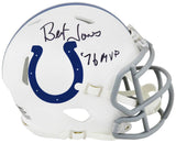 Bert Jones Signed Colts White Speed Mini Helmet w/76 MVP