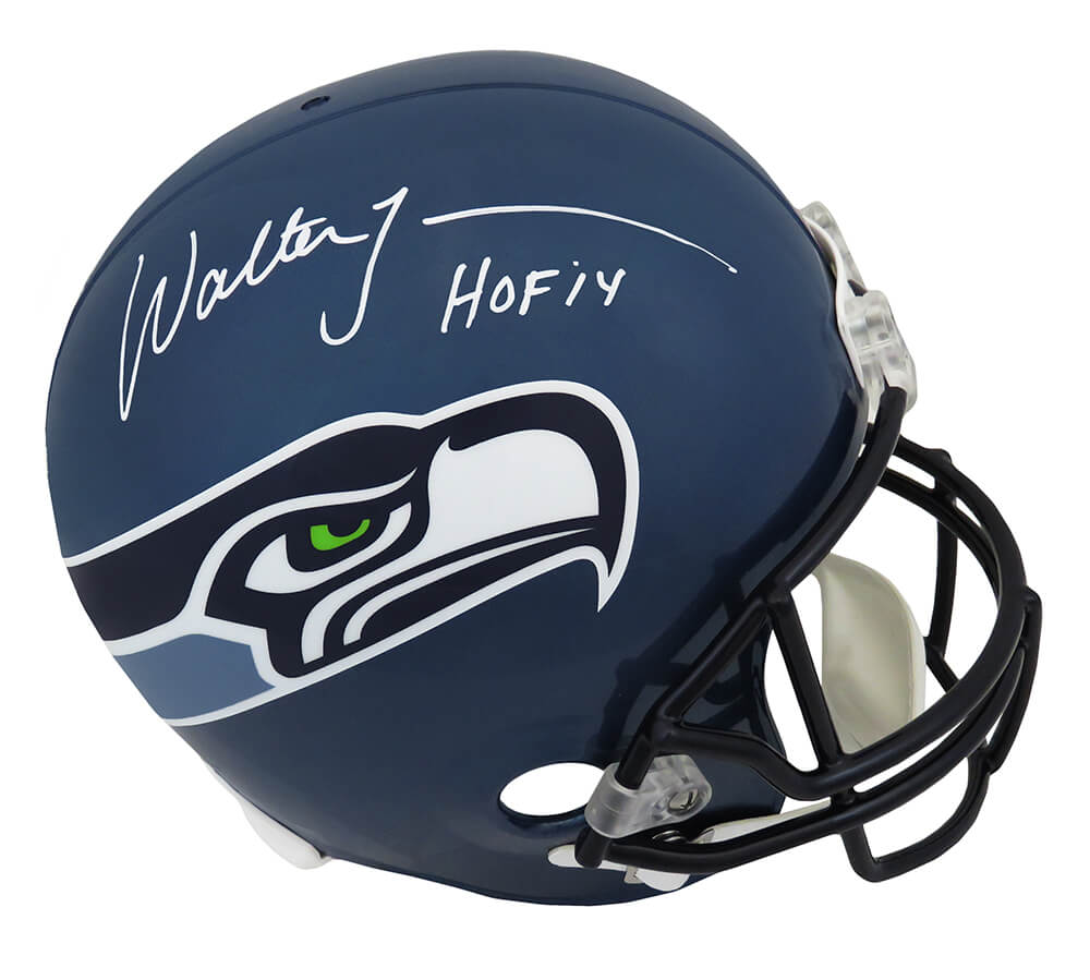 Walter Jones Signed Seattle Seahawks Riddell Full Size Replica Helmet w/HOF'14