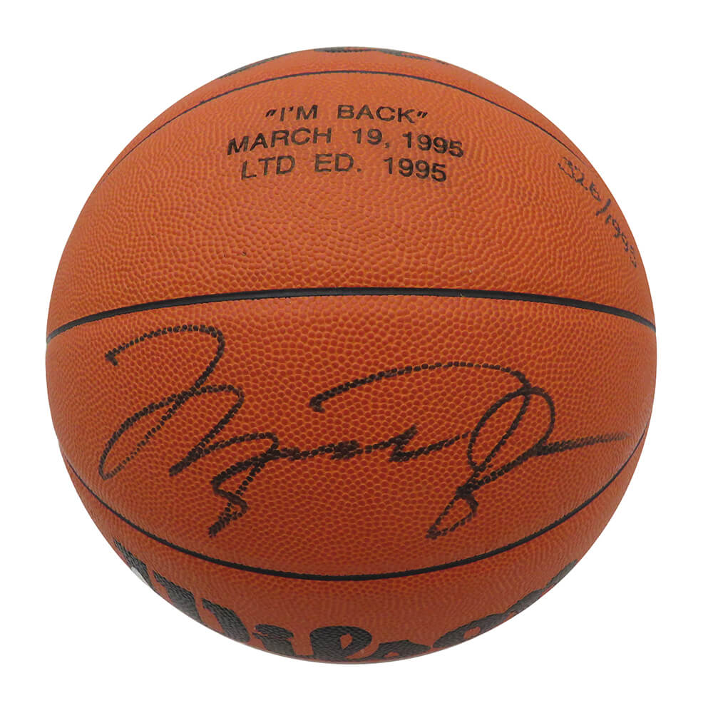 Michael Jordan Signed Wilson Jet "I'm Back March 19, 1995" Engraved Basketball (LE #326/1995) (UDA)