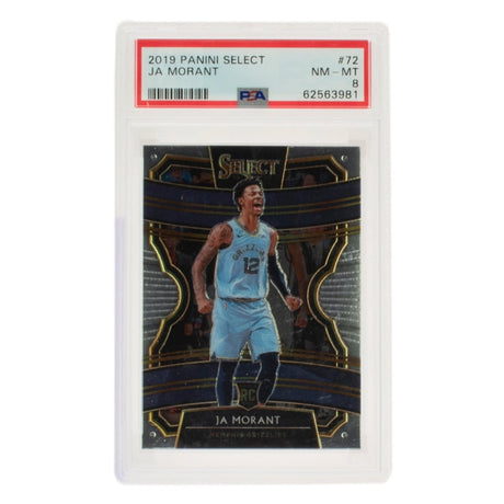 Ja Morant 2019 Panini Select #72 Grizzles Basketball Card BAS Near Mint Mint 8 - Sports Integrity