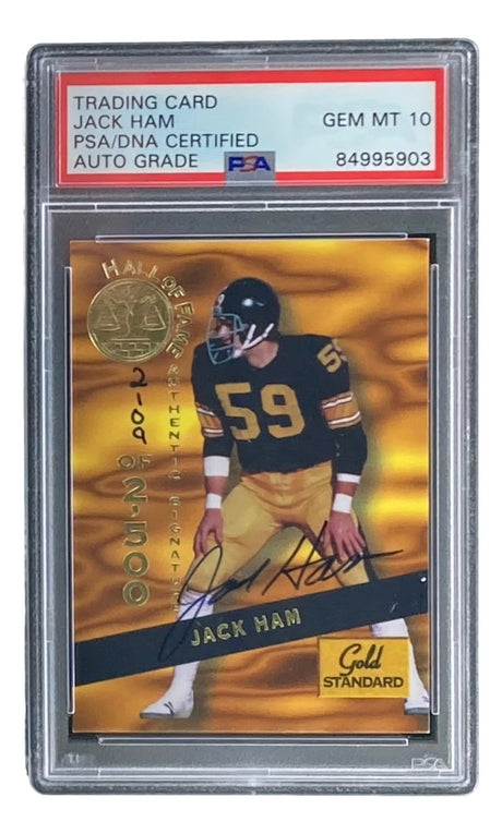 Jack Ham Signed 1994 Sig Rookies Gold Standard #HOF10 Trading Card PSA/DNA Gem MT 10 - Sports Integrity