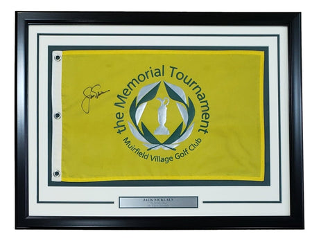 Jack Nicklaus Signed Framed The Memorial Tournament Golf Flag BAS AC22600 - Sports Integrity