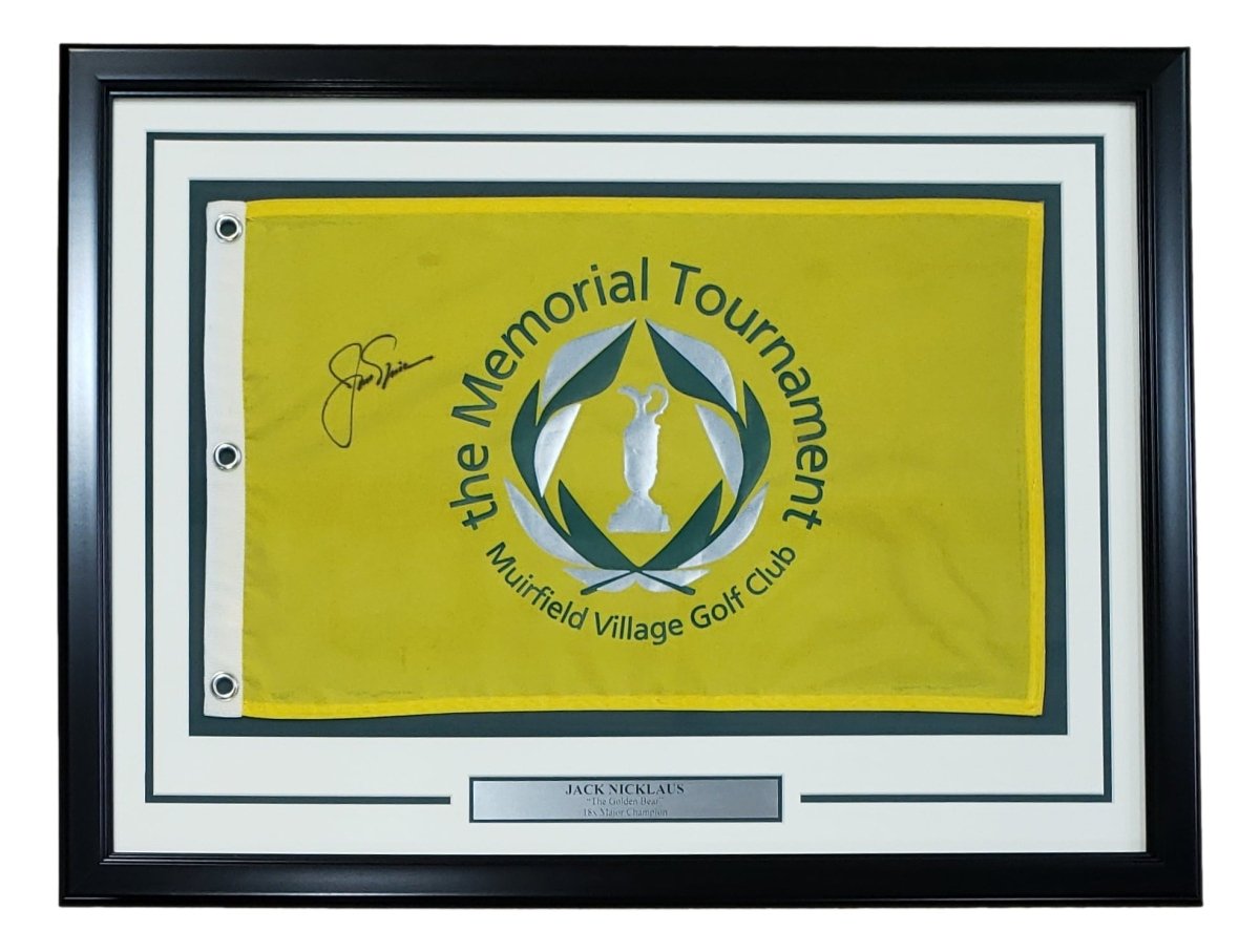 Jack Nicklaus Signed Framed The Memorial Tournament Golf Flag BAS AC22600 - Sports Integrity