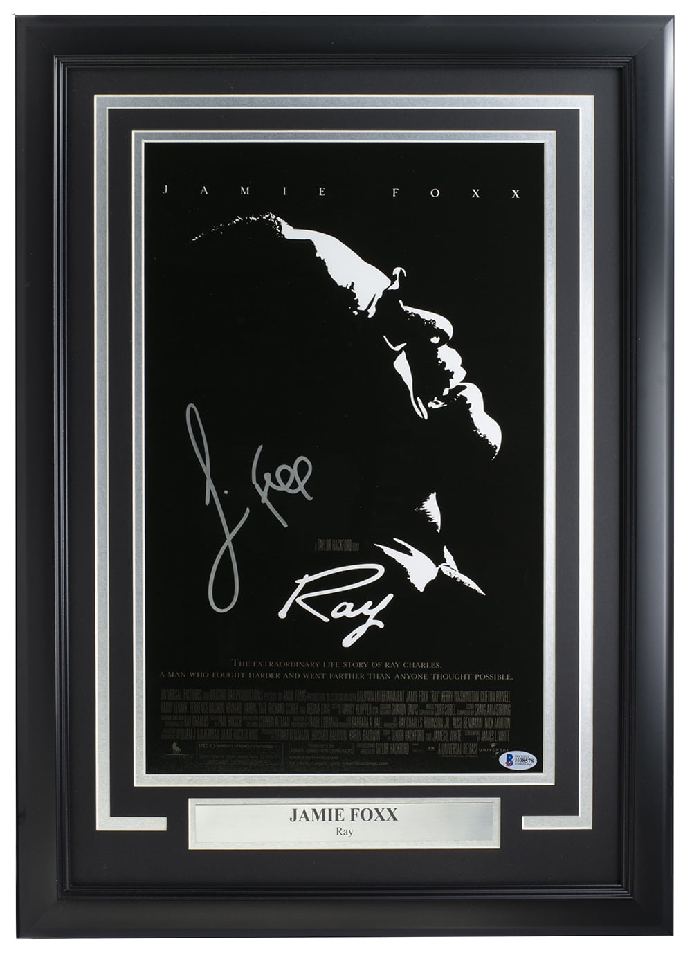 Jamie Foxx Signed Framed 11x17 Ray Poster Photo BAS Hologram