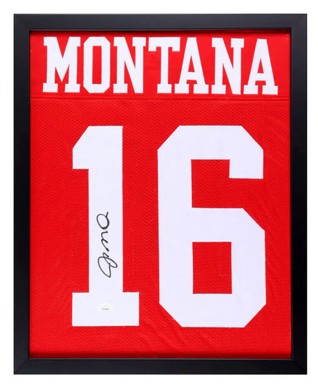 18" x 22" Jersey Shadow Box Frame with Autographed Joe Montana Jersey