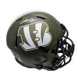Joe Mixon Autographed Cincinnati Bengals Salute to Service Full Size Football Helmet - BAS Beckett Authentication