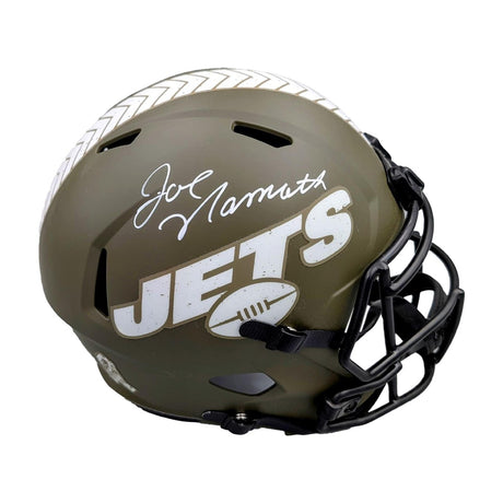 Joe Namath Signed Authentic Salute To Service Replica Helmet Jets NFL