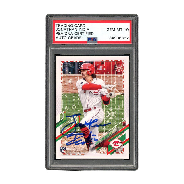 Jonathan India Signed Authentic Topps RC PSA MLB Reds