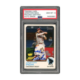 Jonathan India Signed Authentic Topps RC MLB Reds PSA