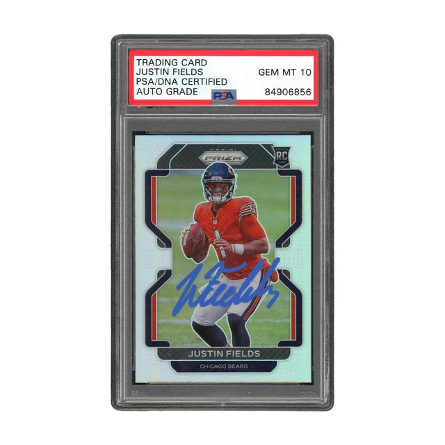 Justin Fields Signed Authentic Gem Mint 10 PSA/DNA Prizm RC NCAA
