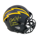 Justin Herbert "2020 NFL ROY" Signed Full Size Replica Los Angeles Chargers Eclipse Speed Helmet - BAS