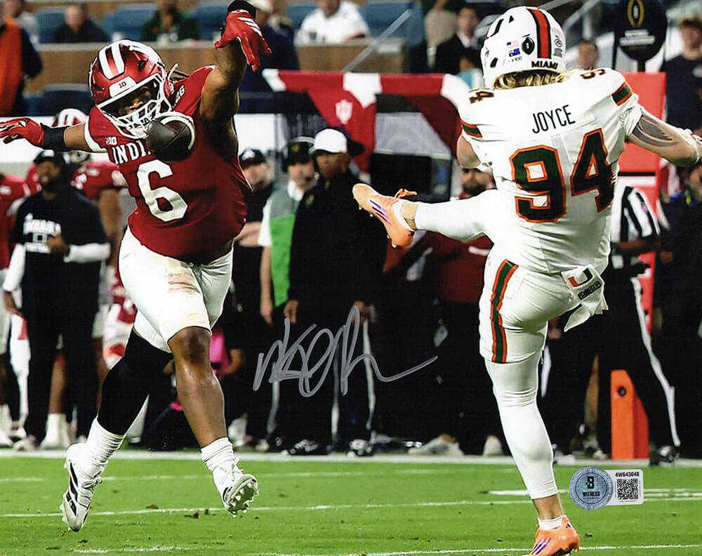 Mikail Kamara Signed Indiana Hoosiers Championship Game Blocked Punt 8x10 Photo - (Beckett)
