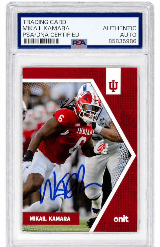 Mikail Kamara Signed Indiana Hoosiers 2025 Onit Football Card #B-44 - (PSA Encapsulated)