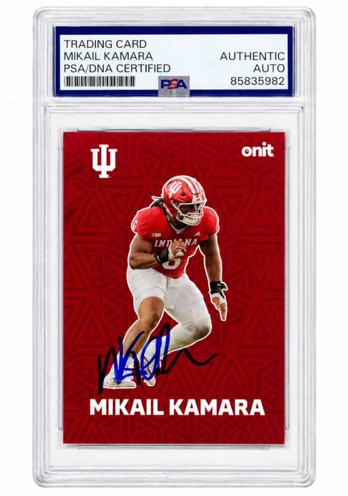 Mikail Kamara Signed Indiana Hoosiers 2025 Onit Fusion Premium Football Card #F-4 - (PSA Encapsulated)