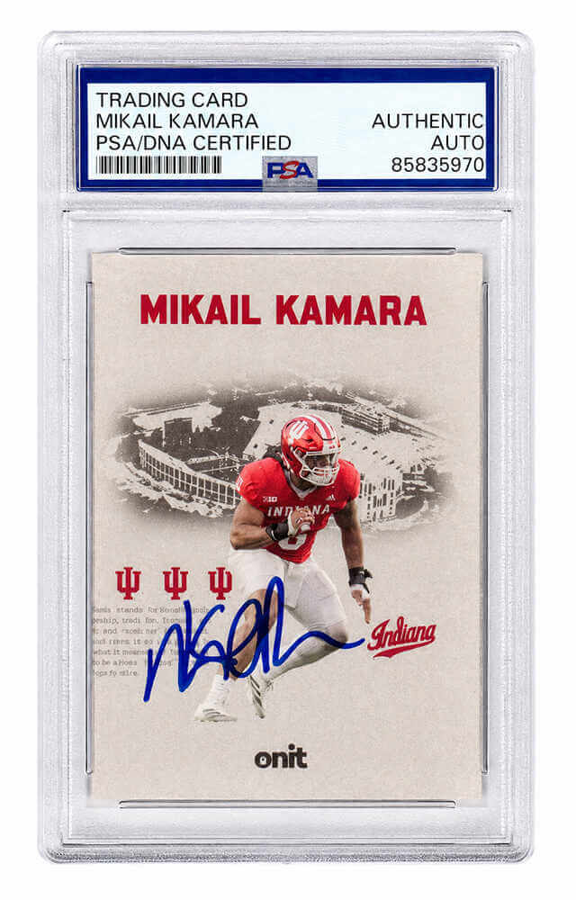 Mikail Kamara Signed Indiana Hoosiers 2025 Onit Vestige Insert Football Card #VS-7 - (PSA Encapsulated)
