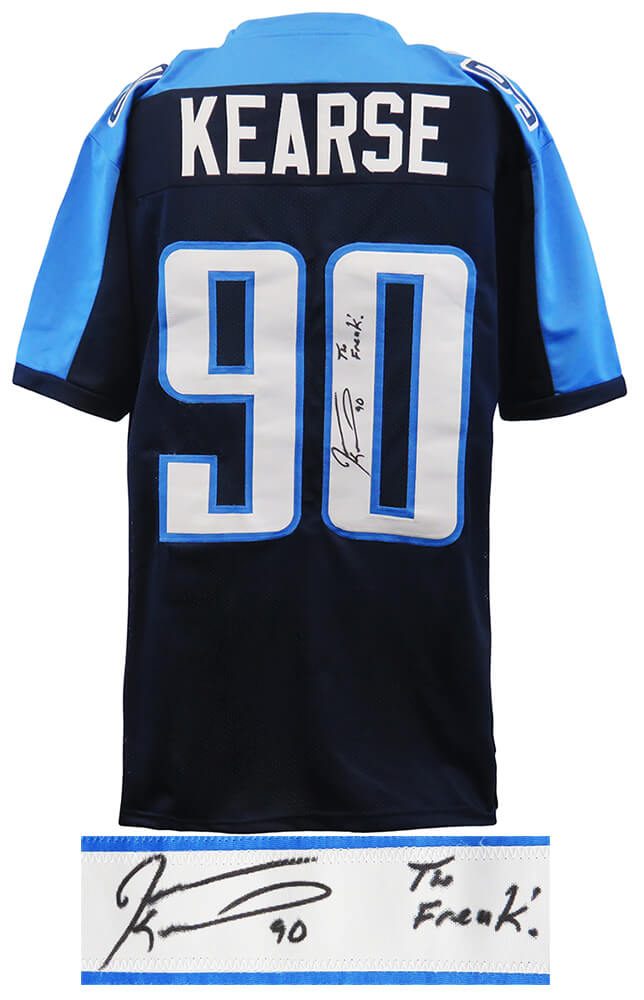 Jevon Kearse Signed Blue Custom Football Jersey w/The Freak