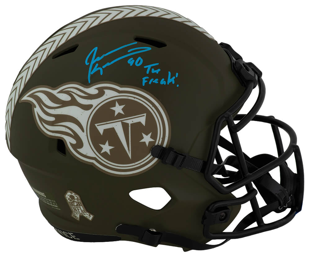 Jevon Kearse Signed Tennessee Titans SALUTE Riddell Full Size Speed Replica Helmet w/The Freak
