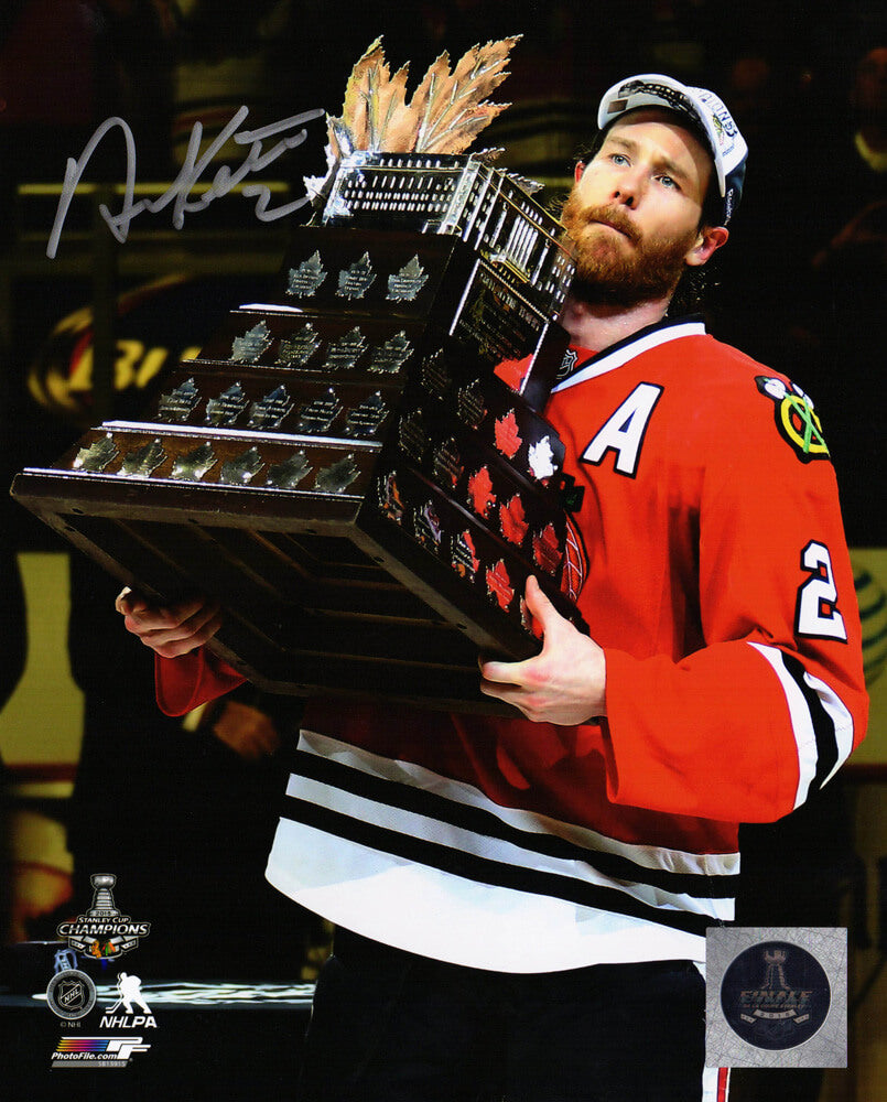 Duncan Keith Signed Chicago Blackhawks 2015 Stanley Cup Conn Smythe Trophy 8x10 Photo