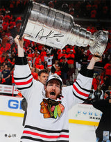 Duncan Keith Signed Chicago Blackhawks 2015 Stanley Cup Trophy 16x20 Photo