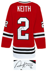 Duncan Keith Signed Red Custom Long Sleeve Hockey Jersey