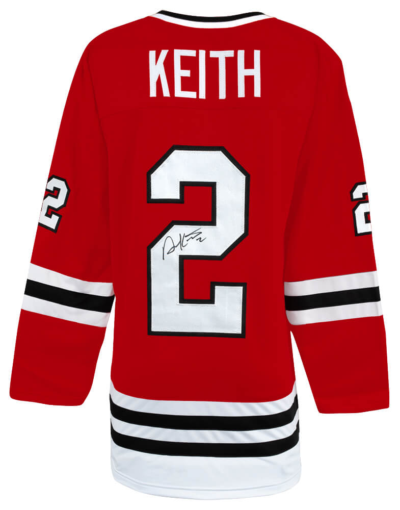 Duncan Keith Signed Red Custom Long Sleeve Hockey Jersey