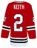 Duncan Keith Signed Red Custom Long Sleeve Hockey Jersey