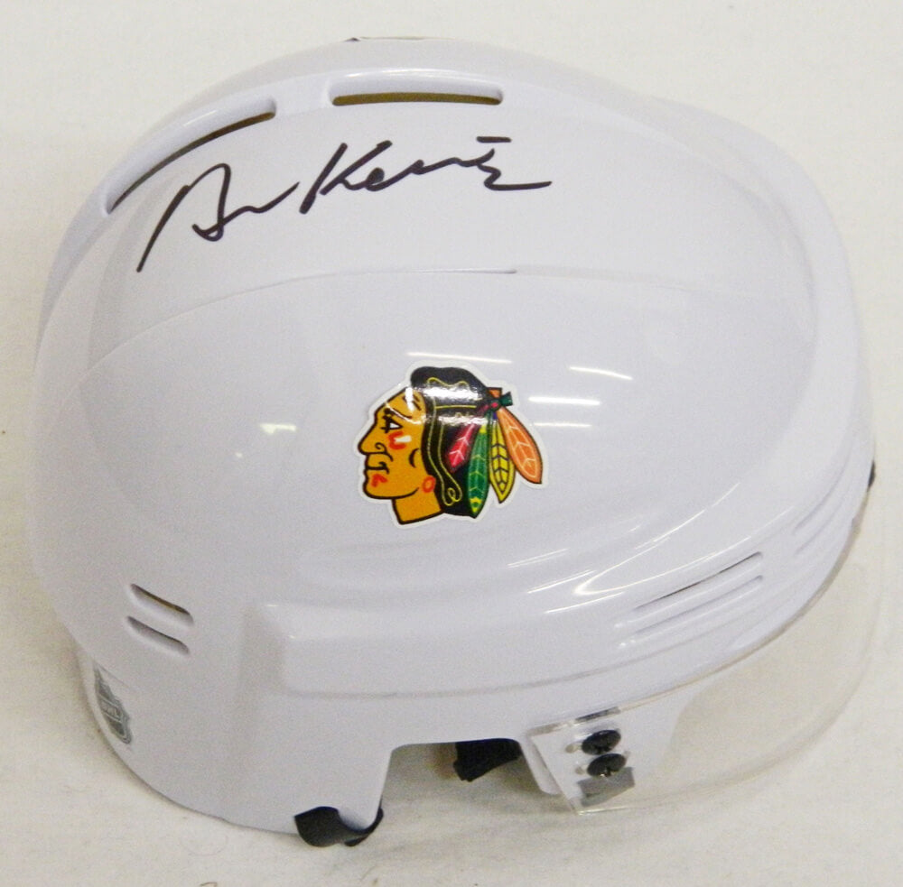 Duncan Keith Signed Blackhawks White Hockey Mini Helmet