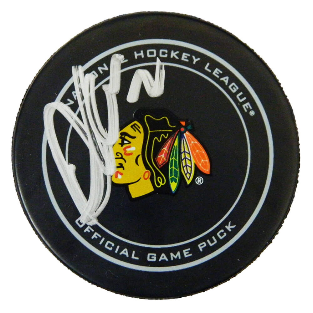 Duncan Keith Signed Chicago Blackhawks Logo Official Game Hockey Puck