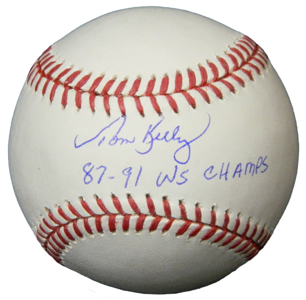 Tom Kelly Signed Rawlings Official MLB Baseball w/87, 91 WS Champs
