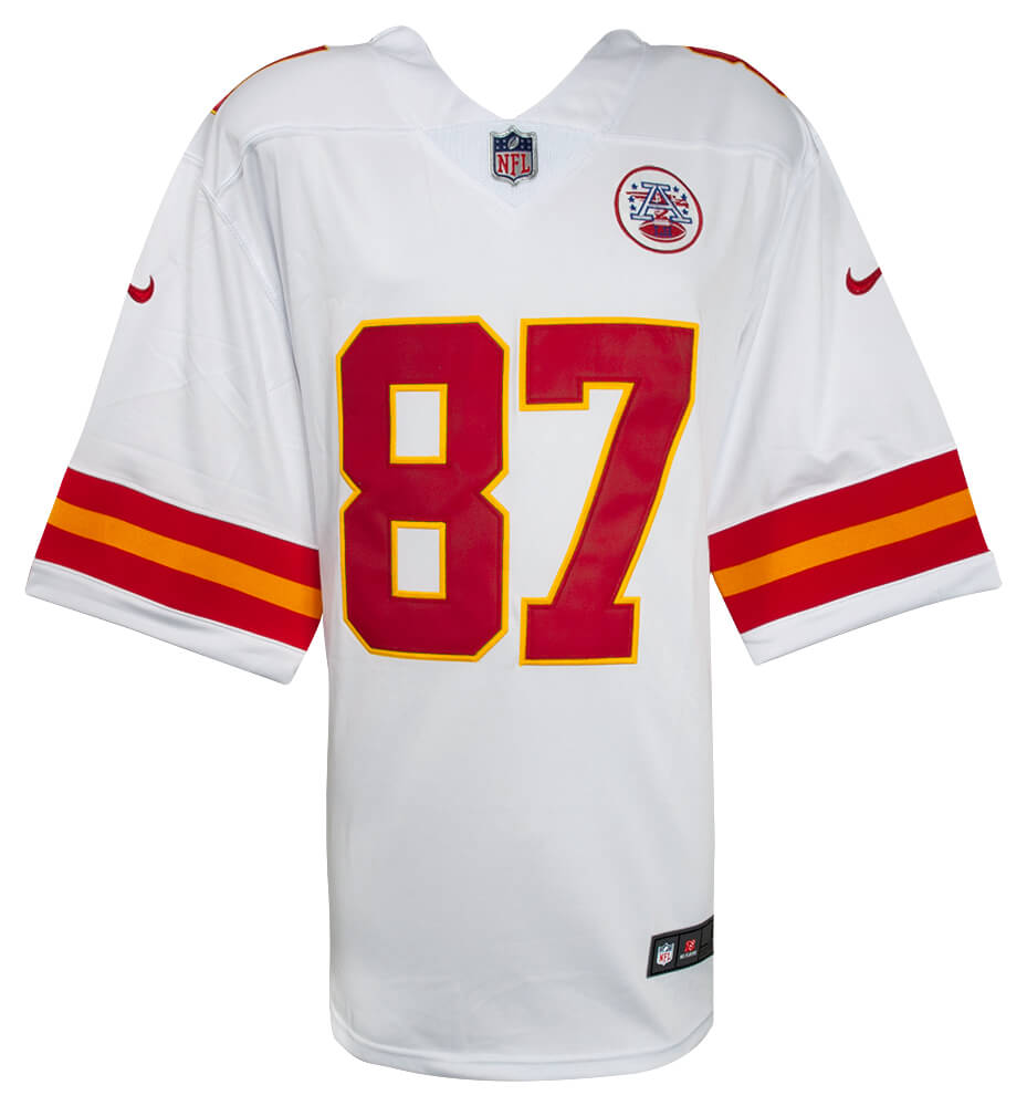 Travis Kelce Signed White Custom Jersey - (Beckett)