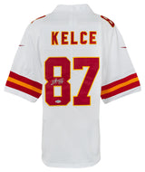Travis Kelce Signed White Custom Jersey - (Beckett)