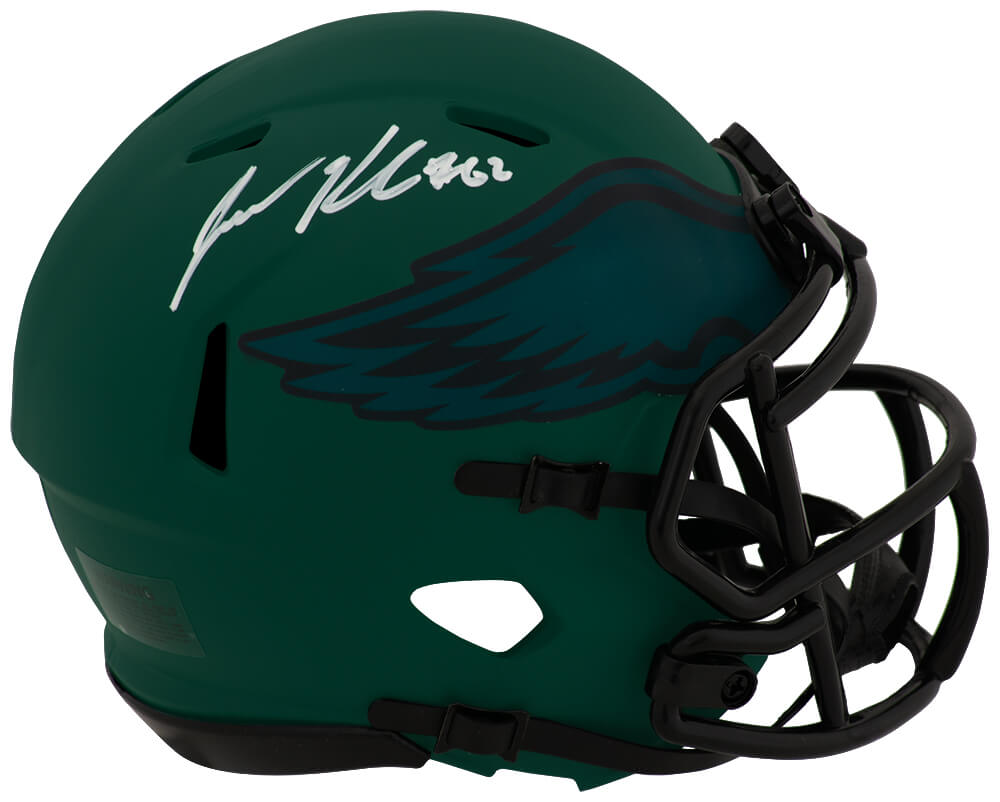 Jason Kelce Signed Philadelphia Eagles RAVE Riddell Speed Mini Helmet