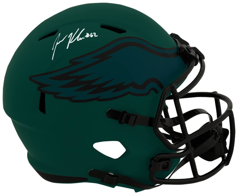 Jason Kelce Signed Philadelphia Eagles RAVE Riddell Full Size Speed Replica Helmet