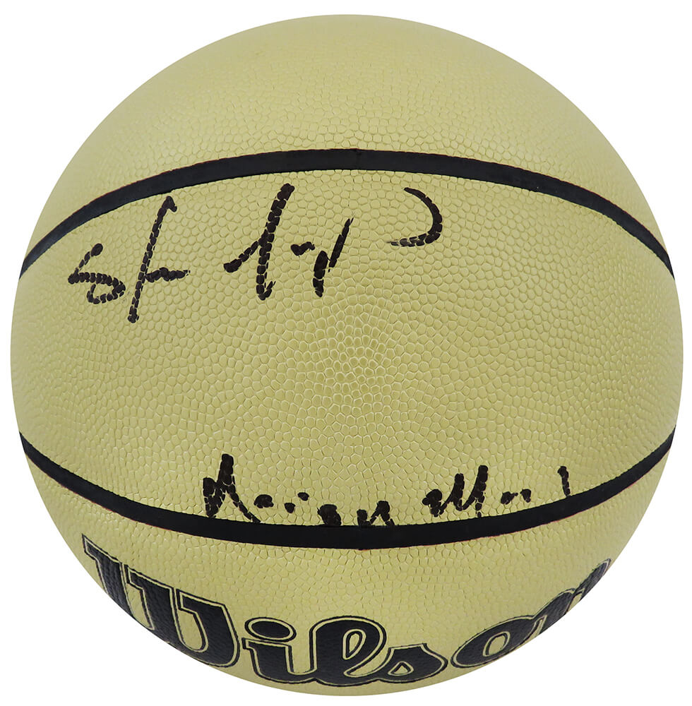 Shawn Kemp Signed Wilson Gold NBA Basketball w/Reign Man