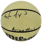 Shawn Kemp Signed Wilson Gold NBA Basketball w/Reign Man